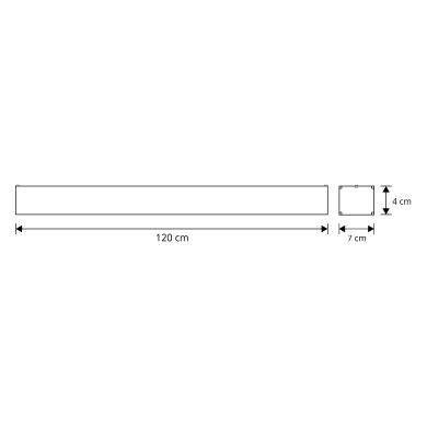 Ceiling/Suspending Light LineX OFFICE 120cm 1x40W LED CCT 3000/4000/6400K L.118xW.7xH.Reg.cm Black