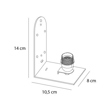 Base for Wall Lamp NASSAU 1xE27 L.8xW.10,5xH.14cm White