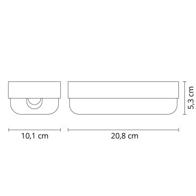 Aplique SURF ECOVISION oval IP65 1x18W LED 1800lm 3000K 120°L.20,8xAn.5,7xAl.10,1cm Polipropileno Bl