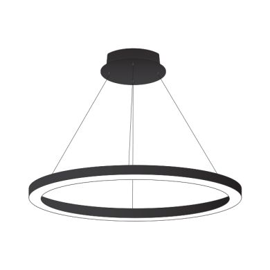 Suspensão LineX Circle LED CCT 60W 6000lm 3000K/4000K/6400K Alt.Reg.xD.90cm preto