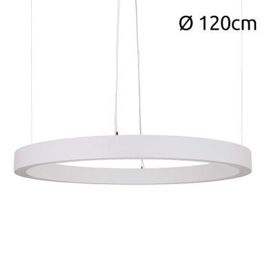 Suspensão LineX Circle LED CCT 80W 8000lm 3000K/4000K/6400K Alt.Reg.xD.120cm branco