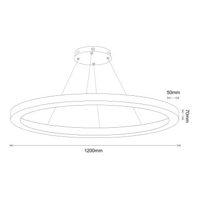Suspensão LineX Circle LED CCT 80W 8000lm 3000K/4000K/6400K Alt.Reg.xD.120cm branco