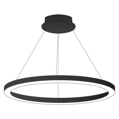 Suspensão LineX Circle LED CCT 80W 8000lm 3000K/4000K/6400K Alt.Reg.xD.120cm preto