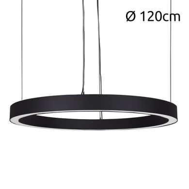 Suspensão LineX Circle LED CCT 80W 8000lm 3000K/4000K/6400K Alt.Reg.xD.120cm preto