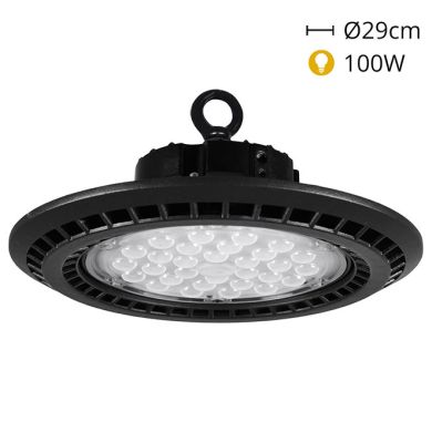 Campânula MEGAVISION IP65 1x100W LED 12000lm 6400K 90° Alt.13,5xD.29,5cm preto
