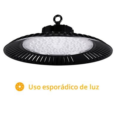 Campânula ECOVISION IP65 1x200W LED 16000lm 6400K 90° Alt.12xD.39cm preto
