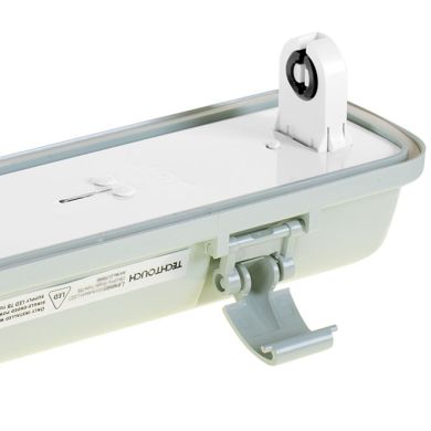 Armadura estanque LINESTA IP65 1xG13 T8 LED 120cm C.126xL.8,0xAlt.9,0cm cinzento