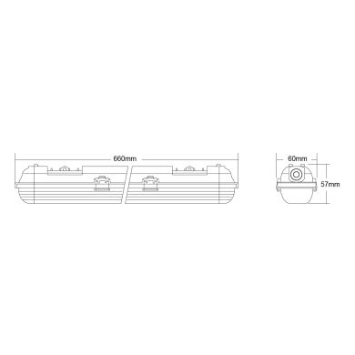 Armadura Estanca LINESTA TypeC IP65 1xG13 T8 LED 60cm C.66xL.6xA.5,7cm Gris