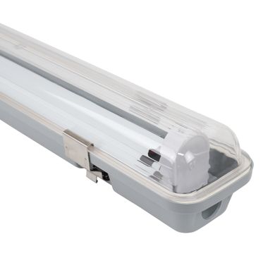 Armadura estanque LINESTA TypeC IP65 1xG13 T8 LED 120cm C.127xL.6xAlt.5,7cm cinzento
