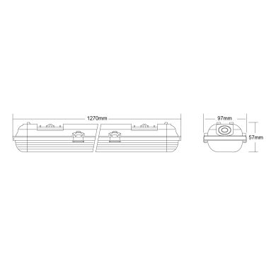 Armadura Estanca LINESTA TypeC IP65 2xG13 T8 LED 120cm C.127xL.9,7xA.5,7cm Gris