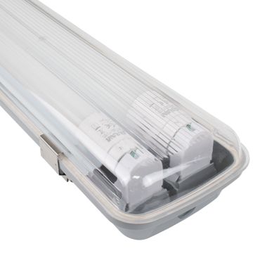 Armadura estanque LINESTA TypeC IP65 2xG13 T8 LED 150cm C.157xL.9,7xAlt.5,7cm cinzento