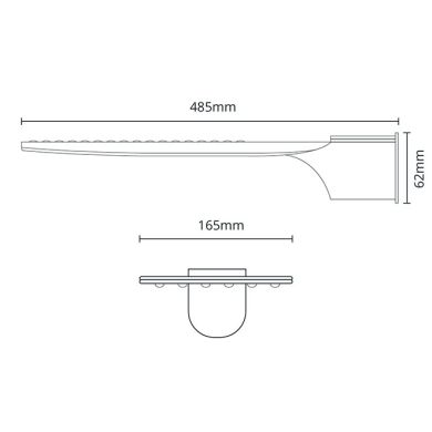 Aplique de rua X² LED SUPERVISION IP65 100W LED 8000lm 6400K C.16,5xL.48,5xAlt.6,2cm preto