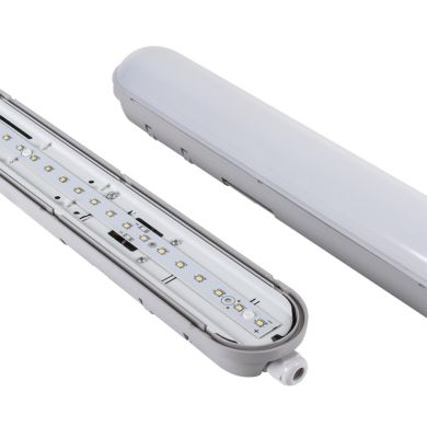 Armadura estanque LINESTRA X2 60cm IP65 1x12W LED 1200lm 6400K 130° C.60xL.7,6xAlt.6,7cm cinzento
