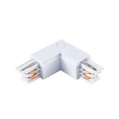 Right "L" shaped connector for LINE PRO surface track (4 wires) in white aluminum