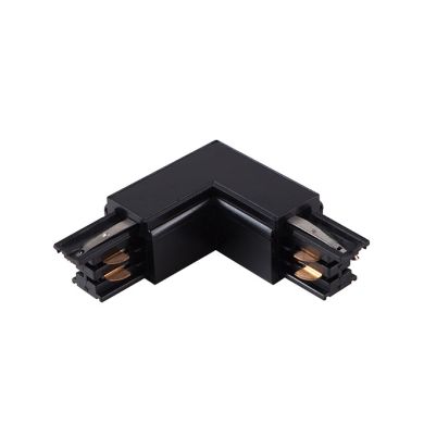 Right "L" shaped connector for LINE PRO surface track (4 wires) in black aluminum