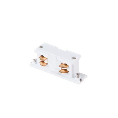 Conector en forma de "I" para carril de empotrar LINE PRO (4 hilos) en aluminio blanco