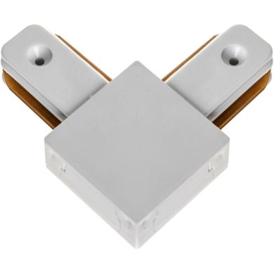 Conector "L" para calha LINE PRO X2 (2 condutores) em alumínio branco