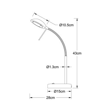 Candeeiro de mesa STU 1xG9 Alt.43xD.28cm Oxidado
