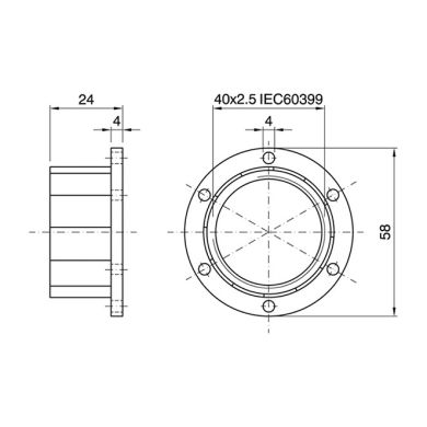 Black shade ring for E27 threaded lampholder, in bakelite