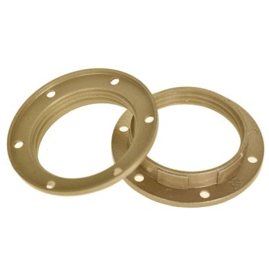 Anilha de abat-jour dourada brilhante para suporte E27 roscado Alt.12mm D.57mm em resina termoplásti