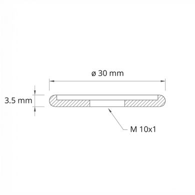 Anilha D.25cm Alt.3,5cm, D.interior.25mm, furo 10,5mm, em latão (em bruto) (BTC3)