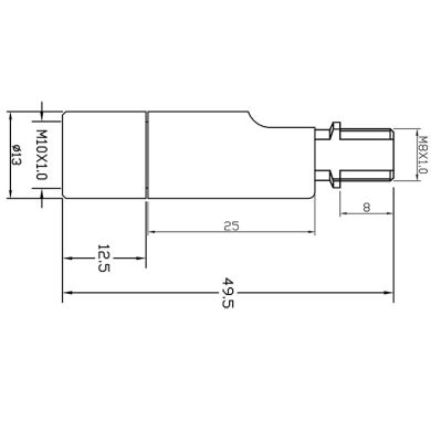 Giro Alt.5,2xD.1,3cm femea/macho M10x1+M8x1 360°-90°, em latão bruto (GIRO SN11)