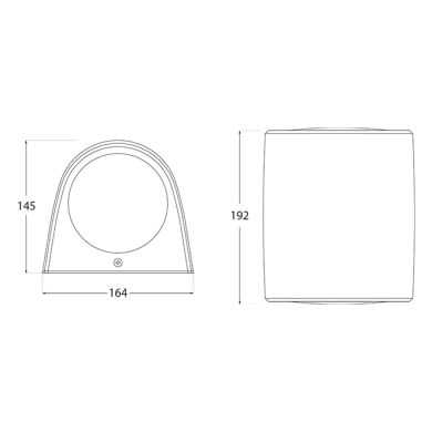 Aplique MARTA 2xGX53 10W botão CCT (3cores) IP55 C.16,4xL.14,5xAlt.19,2cm resina cinza