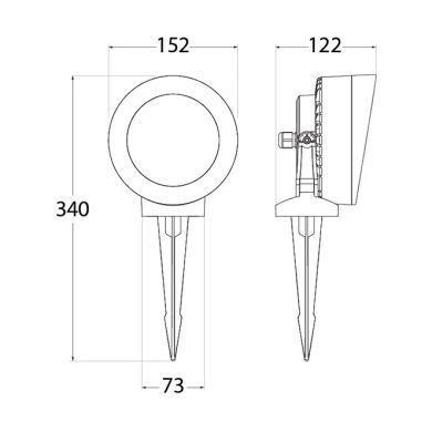 Pincho de Exterior TOMMY 1xGX53 10W con pulsador CCT (2colores) IP66 L.15,2xAn.12,2xAl.34cm gris
