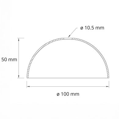 1/2 esfera de ferro D.8cm (em bruto) (HB6)
