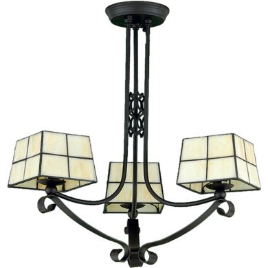 Candeeiro de tecto PARIS 3xG9 Alt.55xD.55cm vidro castanho