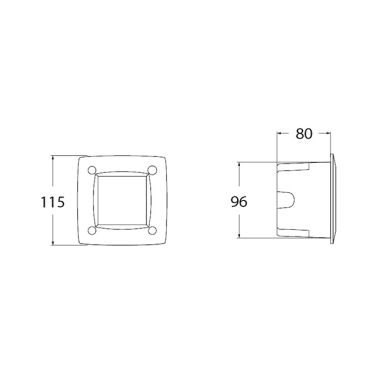 Recessed wall Lamp LETI 1xGX53 IP66 L.11,5xW.8xH.11,5cm black resin