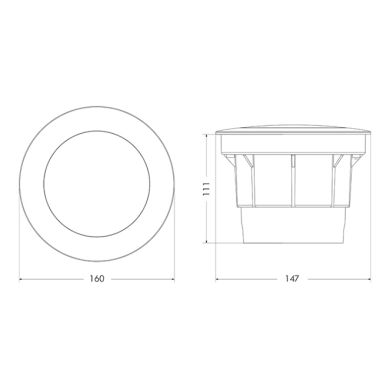 Foco de encastrar solo CECI 1xGX53 10W botão CCT (3cores) IP67 Alt.11,1xD.16cm resina cinza