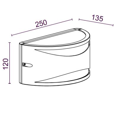 Aplique MERIDIAN IP65 1xE27 L.25xAn.13,5xAl.12cm Antracita