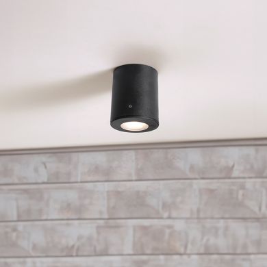 Foco LIVIA 1xE27 30W botão CCT (2cores) IP55 Alt.22xD.18cm resina preta