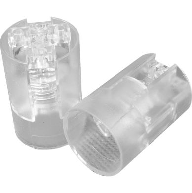 Suporte E14 de 2-peças transparente liso, em resina termoplástica