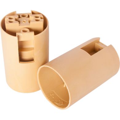 Gold E14 2-pieces lampholder with plain outer shell, in thermoplastic resin