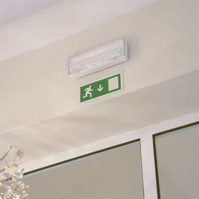 Luz de emergência KALANI mista IP65 1x4,8W LED 230lm 4000K C.27xL.10xAlt.5,4cm branco