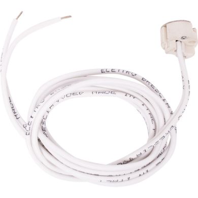 Suporte GU5.3 branco, fio silicone 80cm, em porcelana