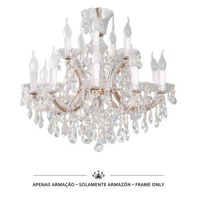 Ceiling lamp M.TERESA 15xE14 spray painted gold (frame only without crystal pieces)