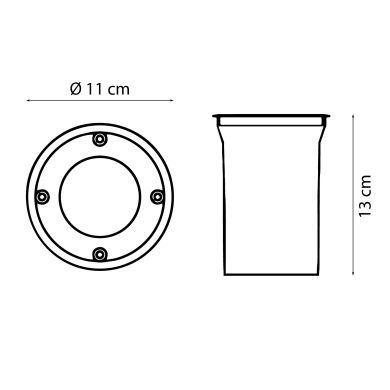 Foco de encastrar solo BIGORNE redondo IP65 1xGU10 Alt.0,4xD.11cm Níquel