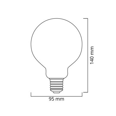 Lâmpada E27 (grosso) Globo CLASSIC DECOLED Regulável D95 5W 1800K 280lm Ambar