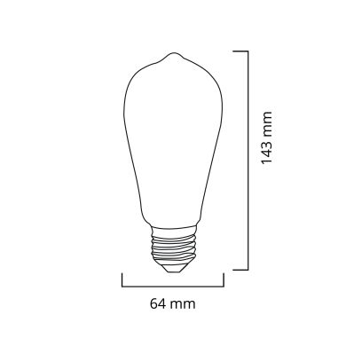 Bombilla E27 (grueso) Pera CLASSIC DECOLED Regulable 5W 2200K 280lm Ambar