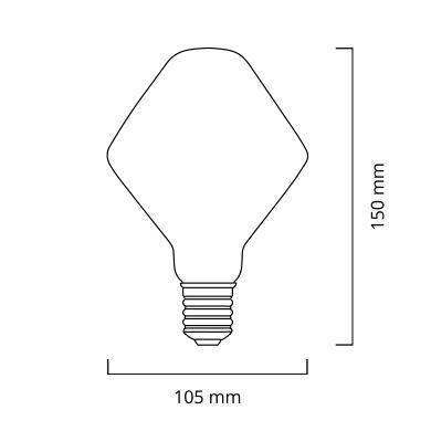 Lâmpada E27 (grosso) CLASSIC DECOLED 4W 1800K 300lm Ambar