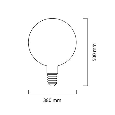 Bombilla E40 Globo CLASSIC DECOLED Regulable D380 8W 1800K 630lm Ambar