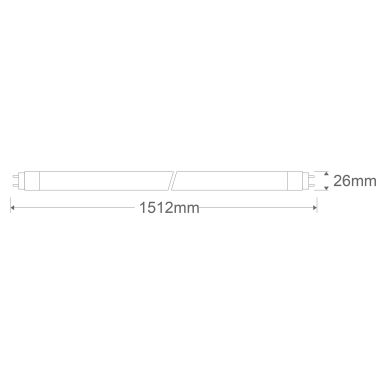 Lâmpada G13 T8 Tubular VALUE LED 150cm 22W 4000K 2300lm 270º