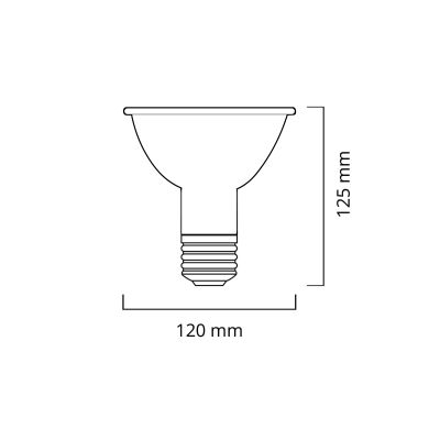 Bombilla E27 (grueso) PAR38 DURAMAX LED 14W 3000K 1440cd 55°
