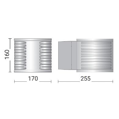 Aplique OPTIKA IP65 1xG12 L.17xAn.25,5xAl.16cm Gris