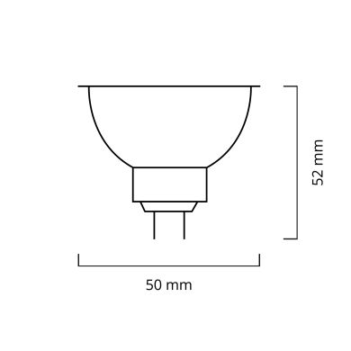 Bombilla GU5.3 MR16 MEGALED 12V 6W 4000K 682cd 38°