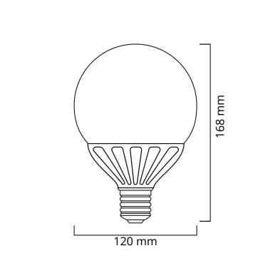 Lâmpada E27 (grosso) Globo SMD LED Regulável D120 14W 2700K 1200lm