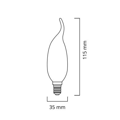 Lâmpada E14 (fino) Vela Bico VALUE CLASSIC LED 4W 2700K 400lm